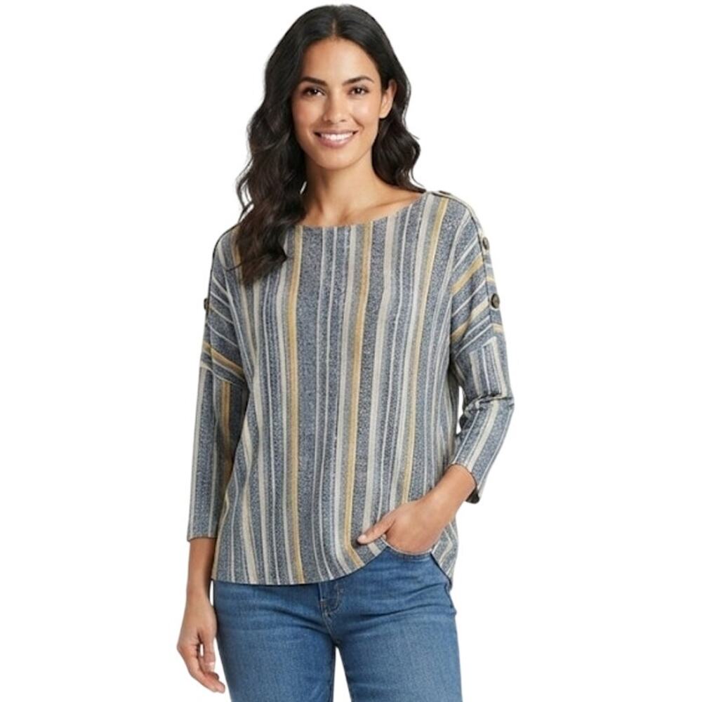 Above And Beyond Textured Striped Top Summer Lightweight Plus Size 2X